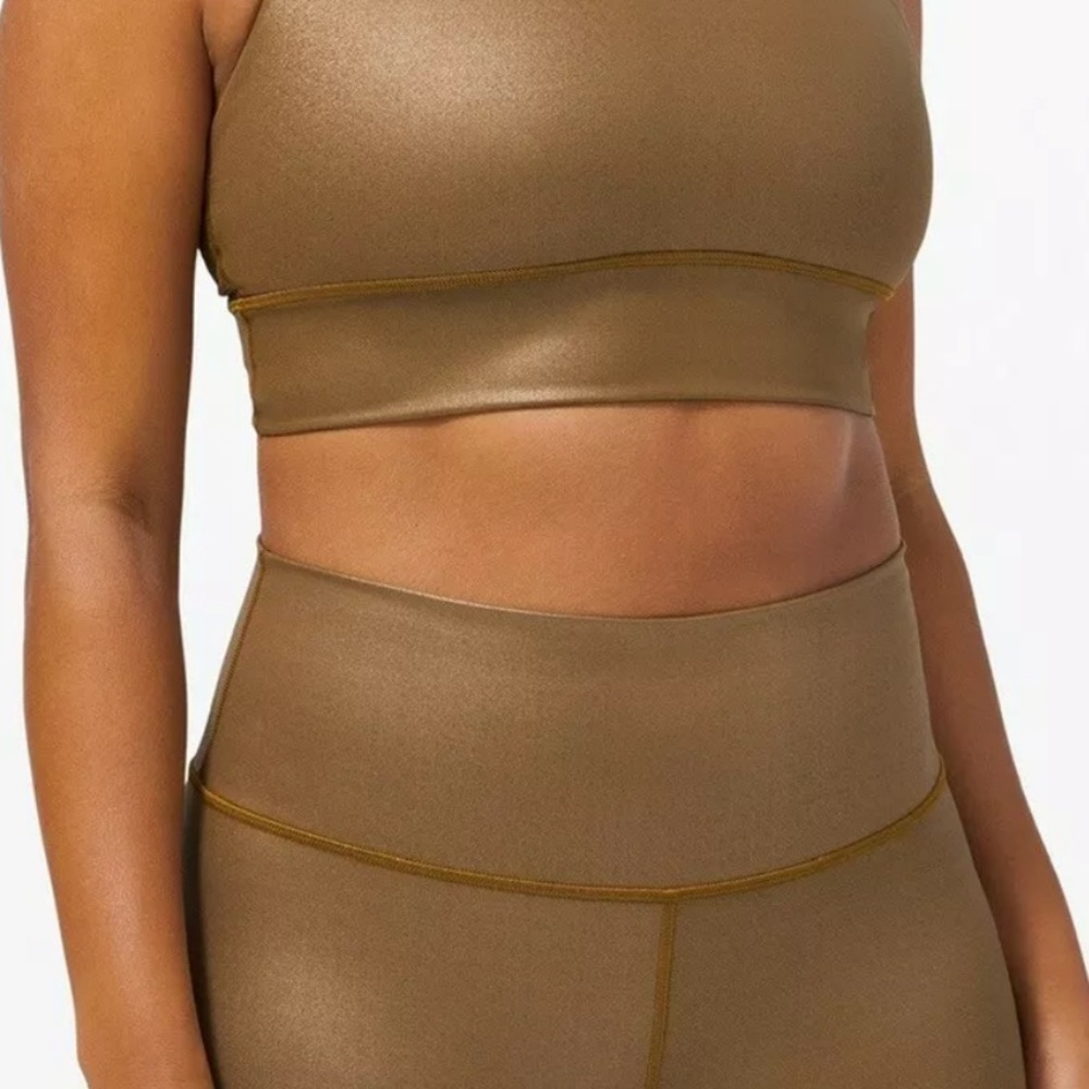 Lululemon gold leggings size 2 in excellent barely worn condition